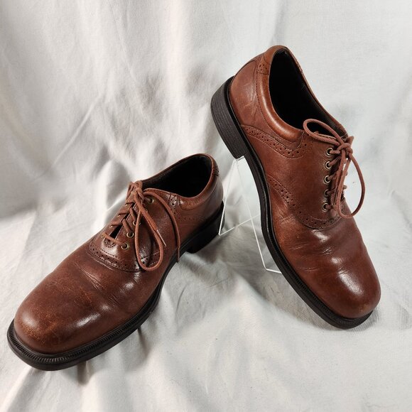 ROCKPORT APM2030 F PLAIN TOE OXFORDS BROWN LEATHER LACE UP MEN'S SHOES 11 M - Picture 1 of 16